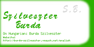 szilveszter burda business card
